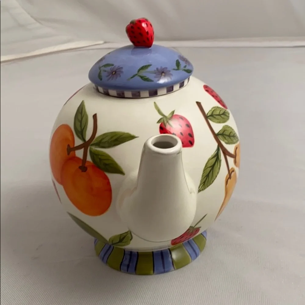 Zrike Fruit Medley multicolor ceramic tea pot